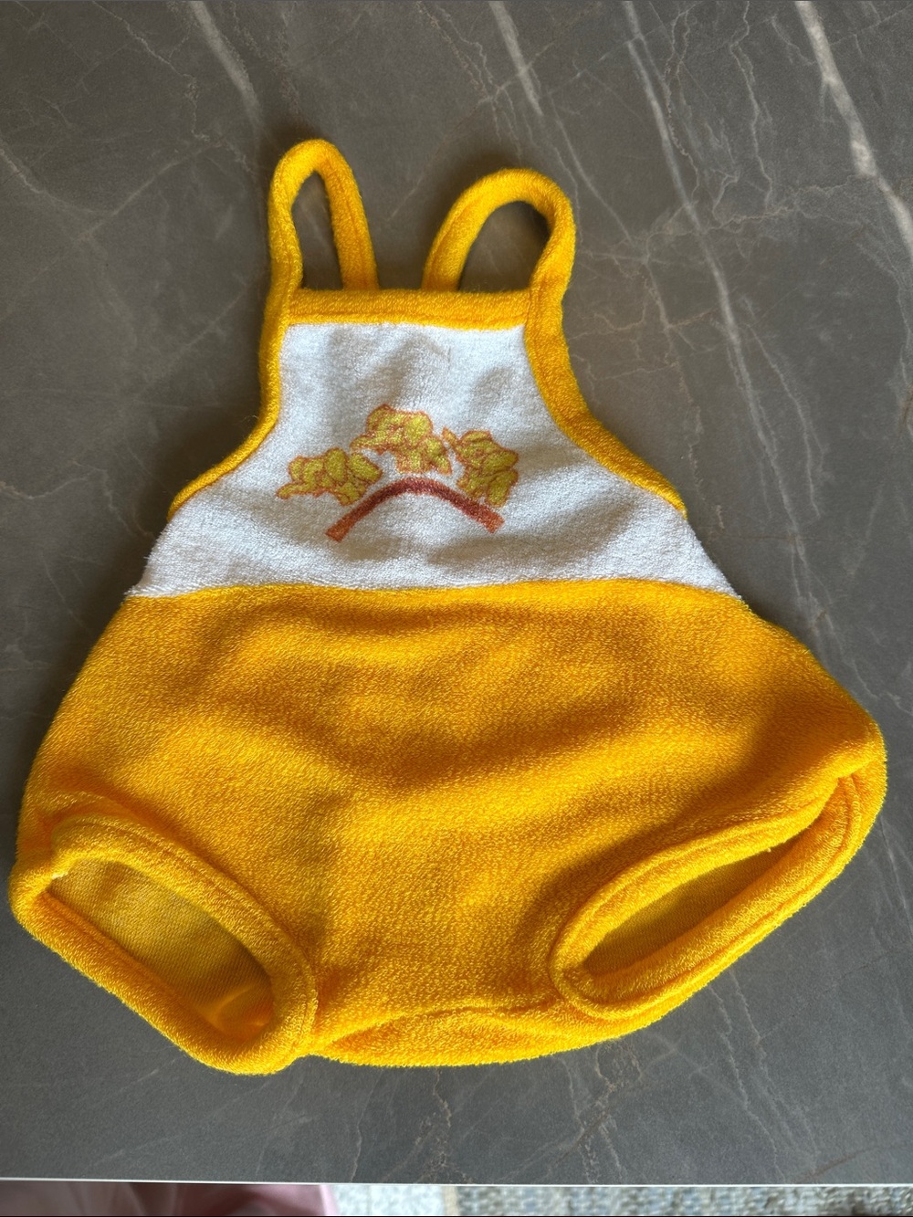 Yellow Baby One-Piece Romper with elephants